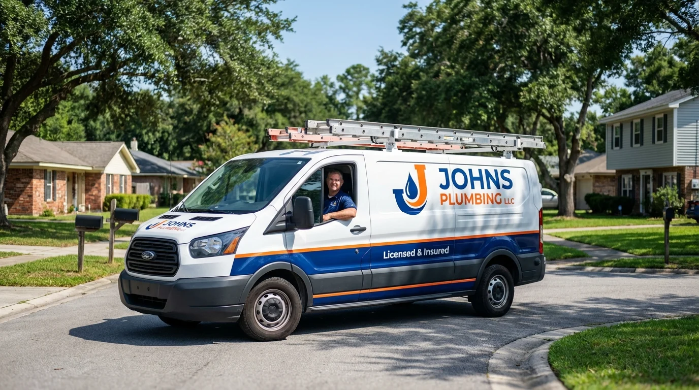Johns Plumbing LLC service van in Johnson Creek, WI